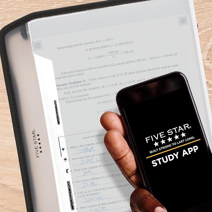 Five Star Expanding File Organizer + Study App, 7-Pocket Accordian File - Image 3