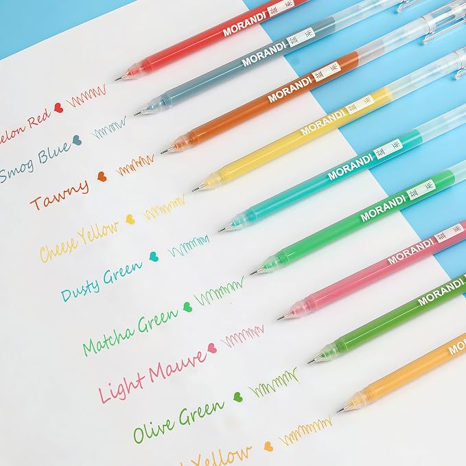 9 Colored Gel Pens Set, 0.6mm Fine Point - Image 2