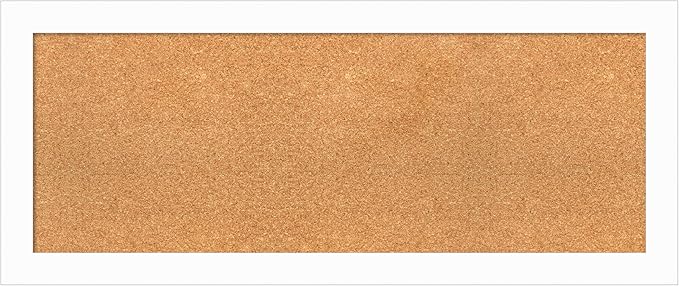 Amanti Art Natural Cork Board for Wall, 17x41 Vision Board with White Frame, Medium Corkboard Office Decor for Home Organization, Casual Corkboard Pinboard to Display Items for Home Organization in-DeskLoop Office