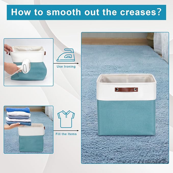 Bagnizer 13x13 Cube Storage Bins, Collapsible Fabric Storage Box, 4 Pack Closet - Image 4