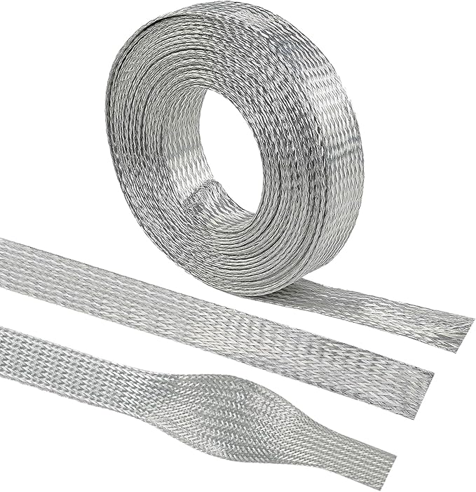 Tinned Copper Wire Grounding Braid Cable Shielding Sleeve Metal Wire Sheathing by BuyUneed