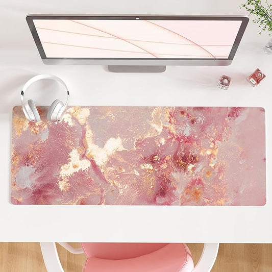 QIYI Large Mouse Pad, Cute Pink Desk Mat by QIYI