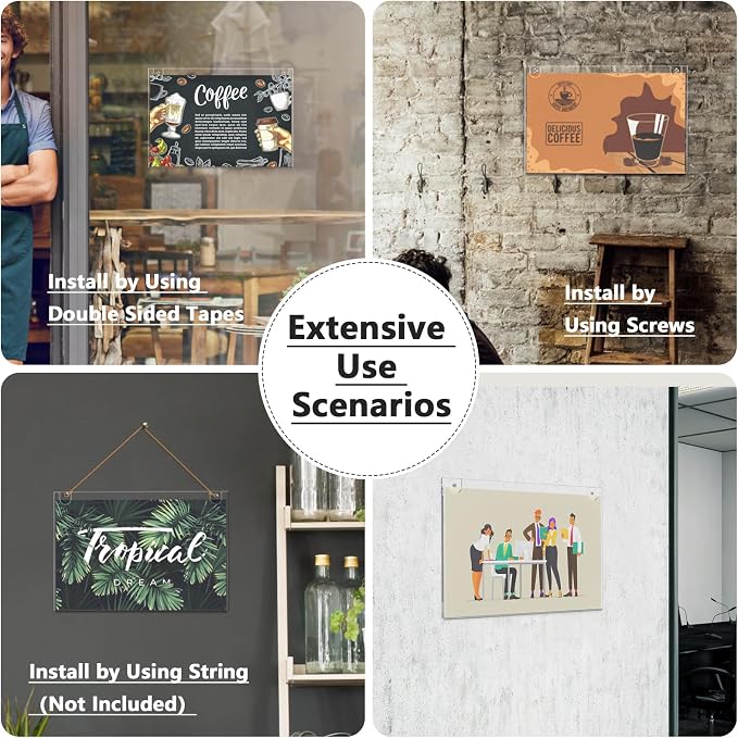 MaxGear Wall Mount Sign Holder, 8.5 x 11 Landscape, 6 Pack | Includes Adhesive - Image 6