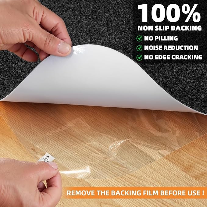 Hardwood and Tile Floor Office Chair Mat, Non-Slip Low-Pile Floor Protector - Image 6