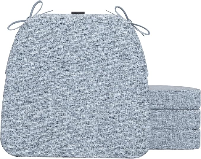 AAAAAcessories D-Shaped Chair Cushions, Machine-Washable Cover, Light Blue by AAAAAcessories