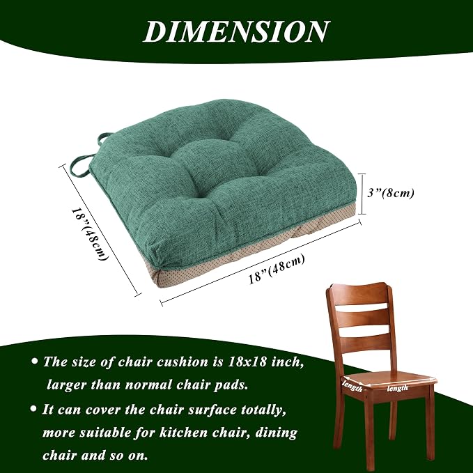 Chair Cushions for Dining Chairs 2 Pack, - Image 2