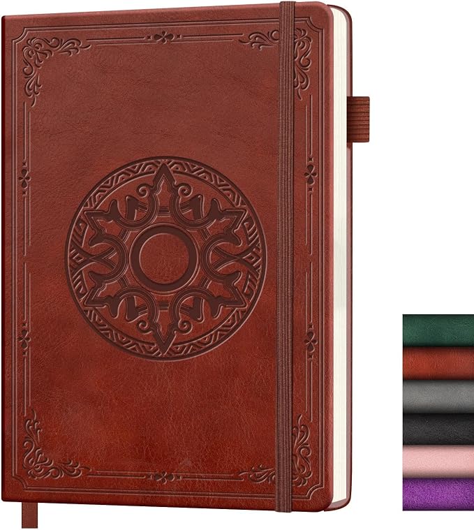 Lined Journal Notebook, A5 Leather Vintage Journals by ALKALO
