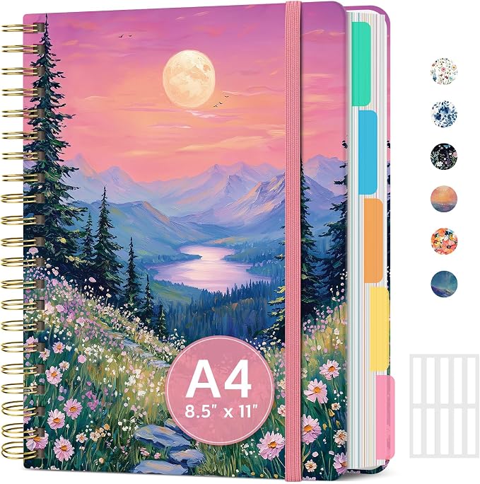 Large Spiral Lined Notebooks for Work by Taja