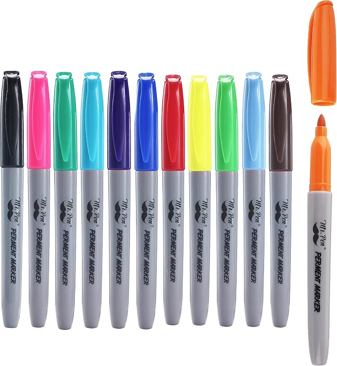 Mr. Pen- Permanent Markers, 12 Pack, Fine Point Markers | Permanent Markers by MrPen