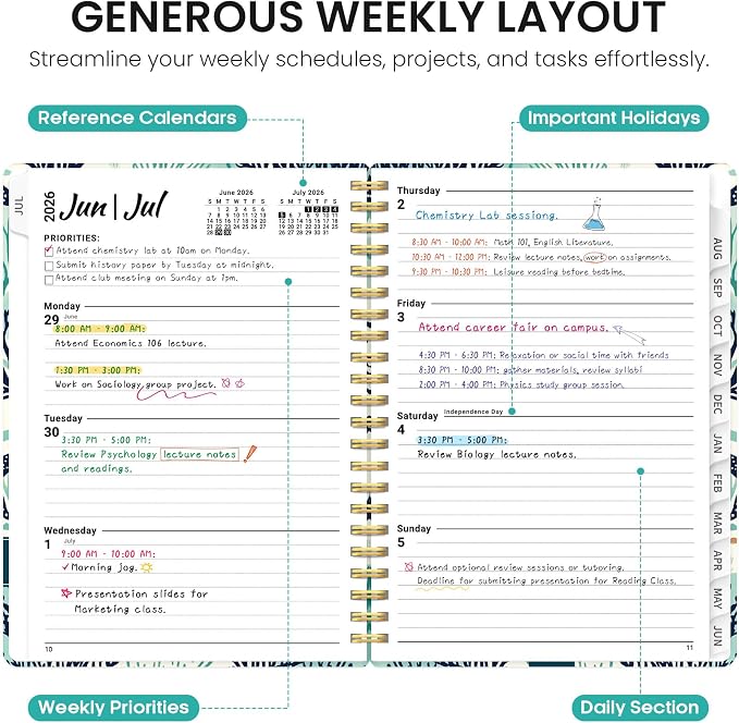 Planner 2026-2027, Academic Year Monthly and Weekly Calendar Planner, Jul 2026 - Image 3
