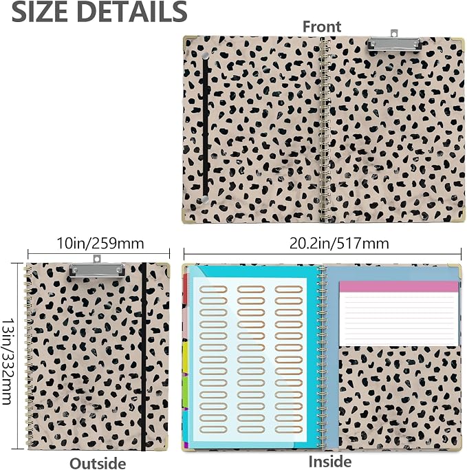 Clipboard Folio with Notepad for Letter Size, 5 Extra Folders with Storage 10 - Image 6