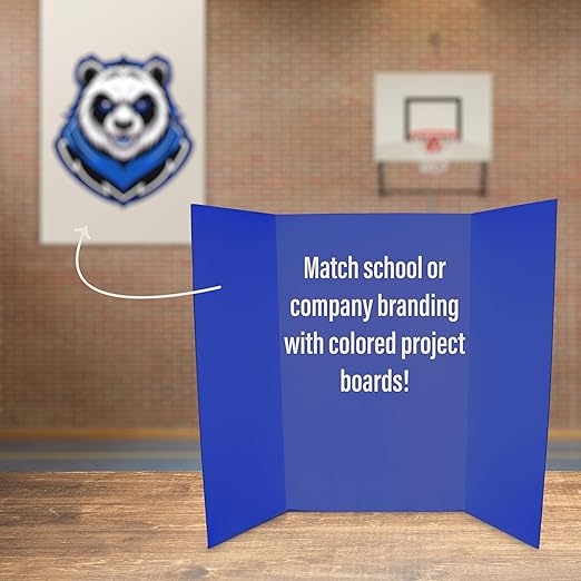 Flipside Products 36” x 48” Foam Project Boards for Presentations, Science Fair, School Projects, Event Displays and Trifold Picture Board - Blue - 3 Pack-DeskLoop Office