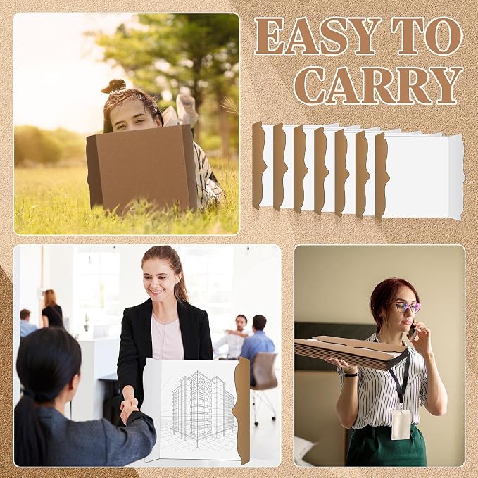 15 Pcs Trifold Presentation Board 12 x 20 Inch Trifold Poster Board Portable - Image 3