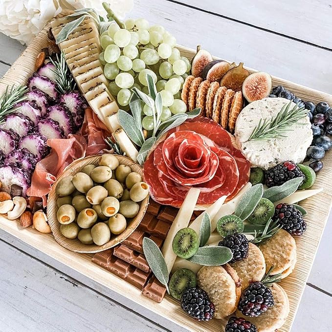 Charity Leaf Disposable Palm Leaf 14" x 10" Trays Bamboo Like Serving Platters - Image 4