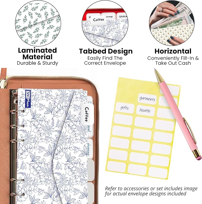 Three Way Cut Cash Envelope Wallet Brown All in One Budget System RFID Blocking - Image 6