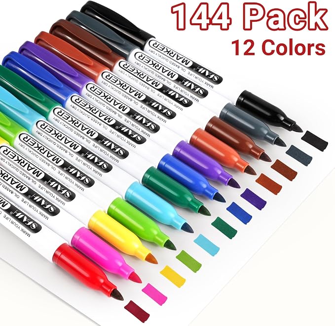 SFAIH 144 Pack Permanent Markers Bulk - Image 2