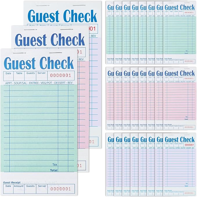 ZPARIK 24 Pack Guest Checks Books by ZPARIK