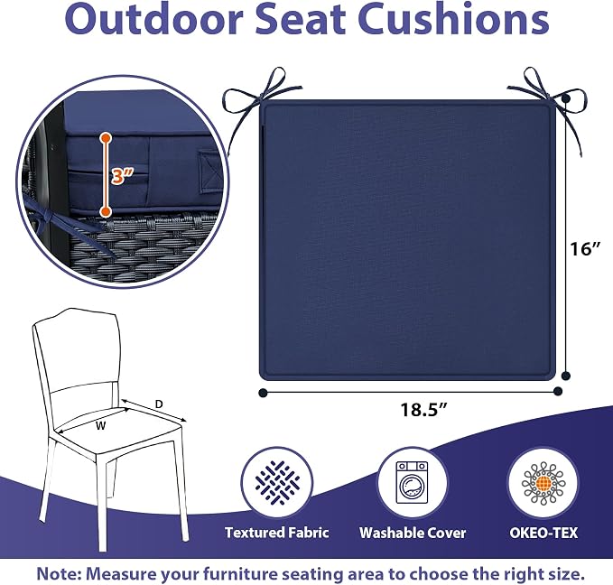 IPYNBAP Outdoor Chair Cushions Set of 4 -Waterproof Outdoor Seat Cushions - Image 6