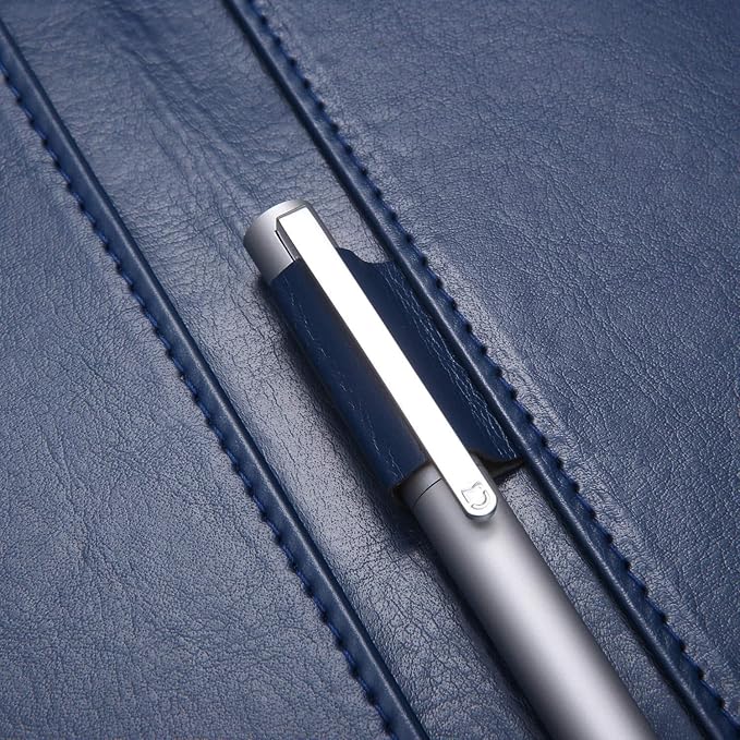 Padfolio Clipboard Folder Portfolio, Mymazn Faux Leather Folder Storage Clipboard with Cover for 8.5 x 11 Legal Pad A4 Refillable Folio Conference Writing Notepad (Blue)-DeskLoop Office