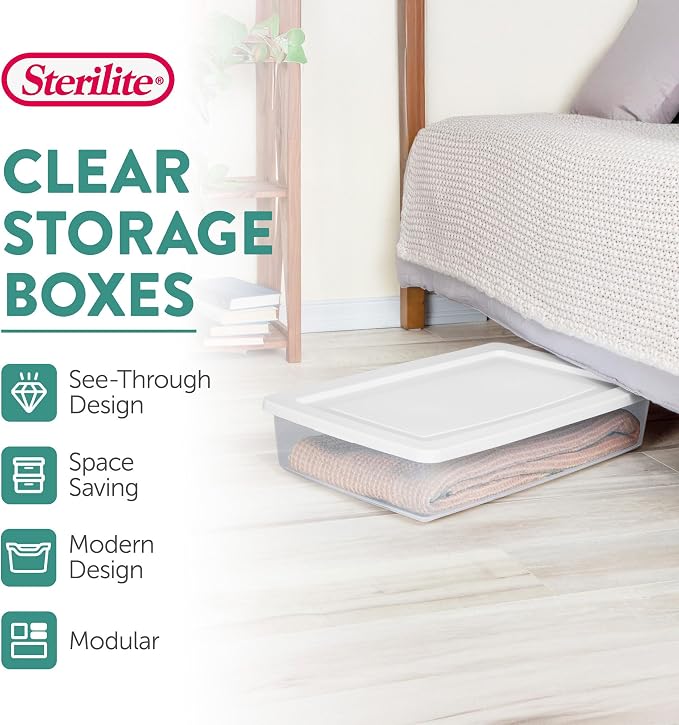 Sterilite 18 Pack Storage Box, 41 Quart Stackable Tote - Image 3