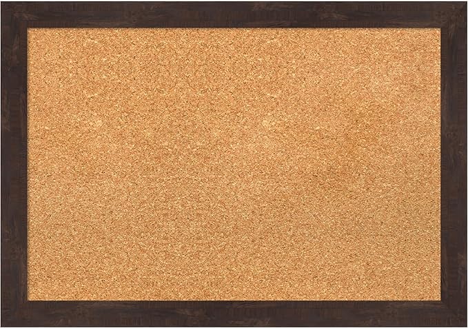 Amanti Art Natural Cork Board for Wall, 19x27 Vision Board with Brown Wood Frame, Medium Corkboard Office Decor for Home Organization, Rustic Farmhouse Corkboard Pinboard to display items for home-DeskLoop Office