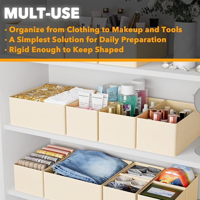 SpaceAid Drawer Organizer Clothes, 12 Pack Dresser Organizer Bins - Image 4