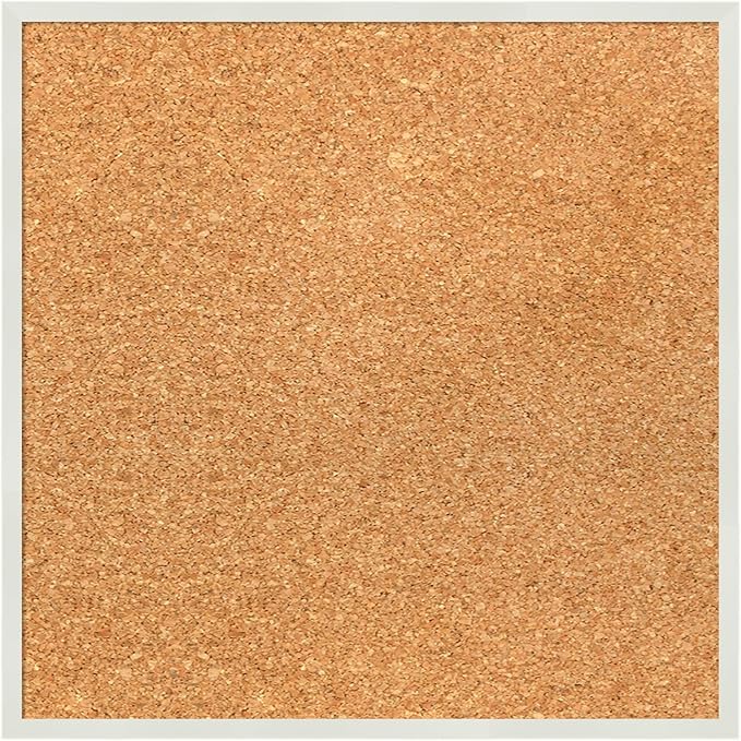 Amanti Art Natural Cork Board for Wall, 15x15 Vision Board with White Frame, Small Corkboard Office Decor for Home Organization, Modern Corkboard Pinboard to Display Items for Home Organization in-DeskLoop Office