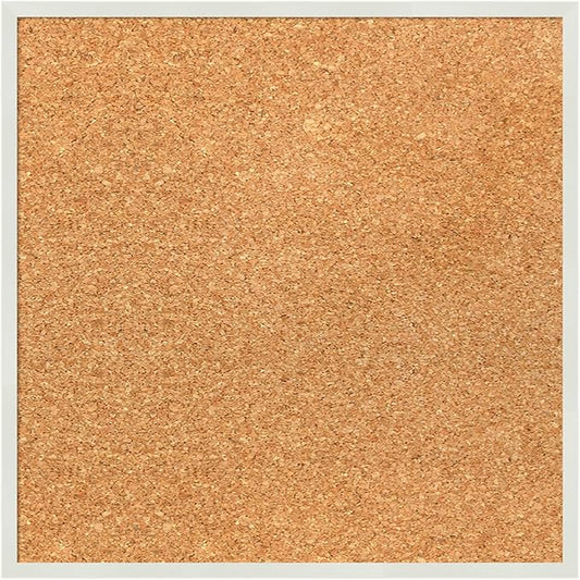 Amanti Art Natural Cork Board for Wall, 15x15 Vision Board with White Frame, Small Corkboard Office Decor for Home Organization, Modern Corkboard Pinboard to Display Items for Home Organization in-DeskLoop Office