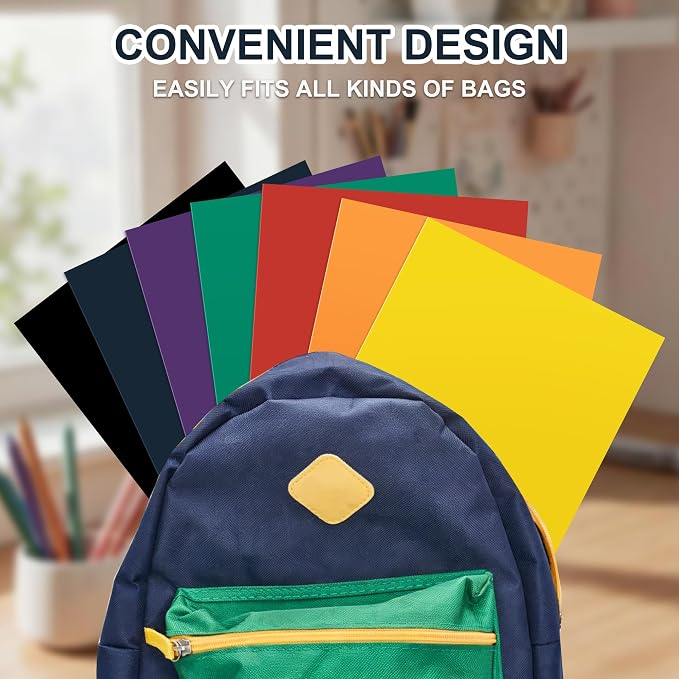 Zzrywuty 7 Packs Two Pocket Folders, Letter Size, Holds 100 Plus Sheets - Image 5