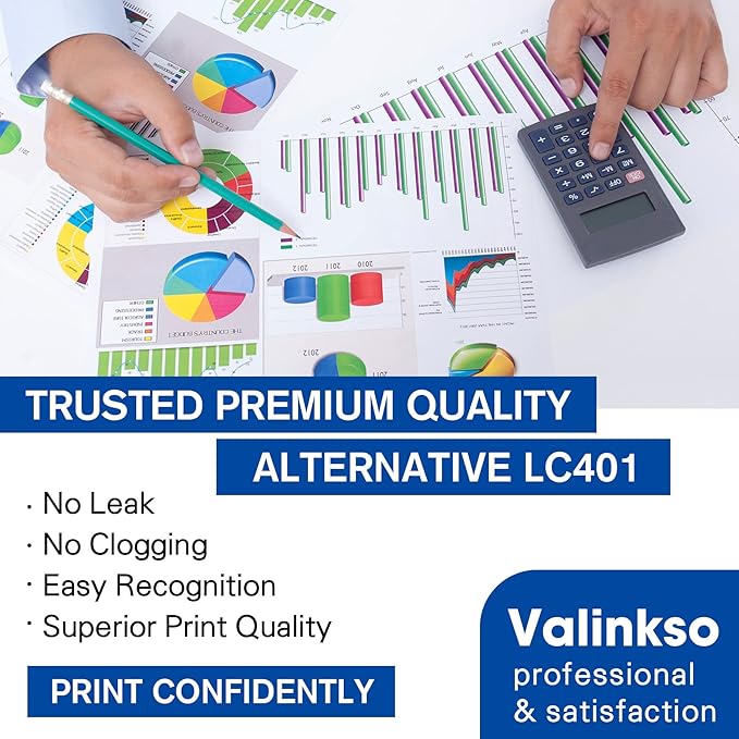 LC401 Ink Cartridges Compatible for Brother LC401 Ink Cartridges Color Standard Yield Work with Brother MFC-J1010DW MFC-J1012DW MFC-J1170DW Printer (1 Black,1 Cyan,1 Magenta,1 Yellow,4 Pack)-DeskLoop Office