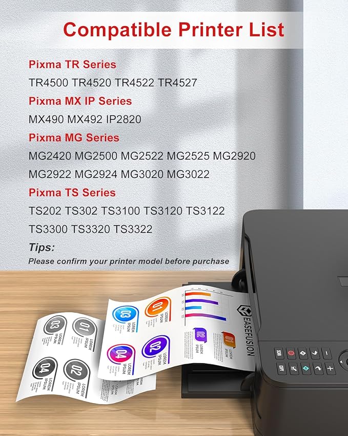 245XL 246XL Combo Pack Replacement for Canon Ink 245 246 PG-245 XL PG-245XL Black Color Ink Cartridges for Canon Pixma MX490 MX492 MG2522 TR4520 TS3322 TS202 MG2500 TS3122 TR4500 Printer-DeskLoop Office
