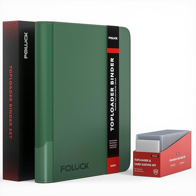Foluck 9 Pocket Top Loader Binder, Holds 252 Toploaders, Side-Loading Trading by Foluck