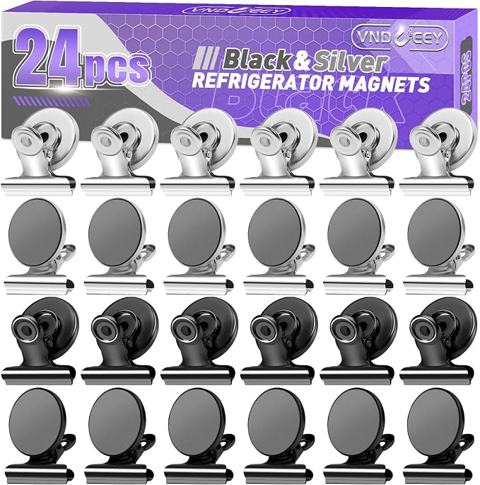 VNDUEEY Refrigerator Magnets, 24 Pack Fridge Magnet Strong Magnetic Clips by VNDUEEY