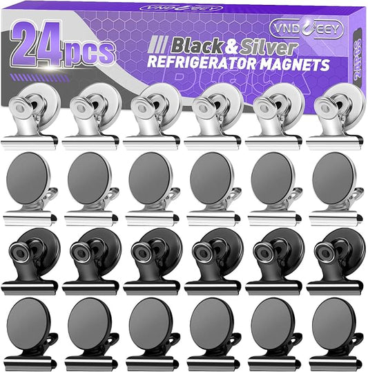 VNDUEEY Refrigerator Magnets, 24 Pack Fridge Magnet Strong Magnetic Clips by VNDUEEY