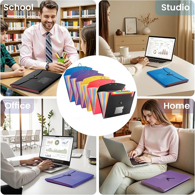 6 Pack Accordion File Organizer - Image 7