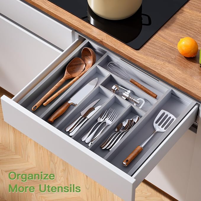 Pipishell Bamboo Expandable Drawer Organizer - Image 5