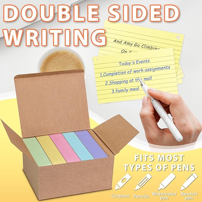 500PCS Colored Index Cards, 3x5 Inches Flash Cards - Image 4