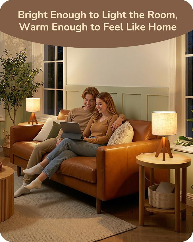 EDISHINE Tripod Table Lamp, Small Cute Bedside Lamp - Image 7
