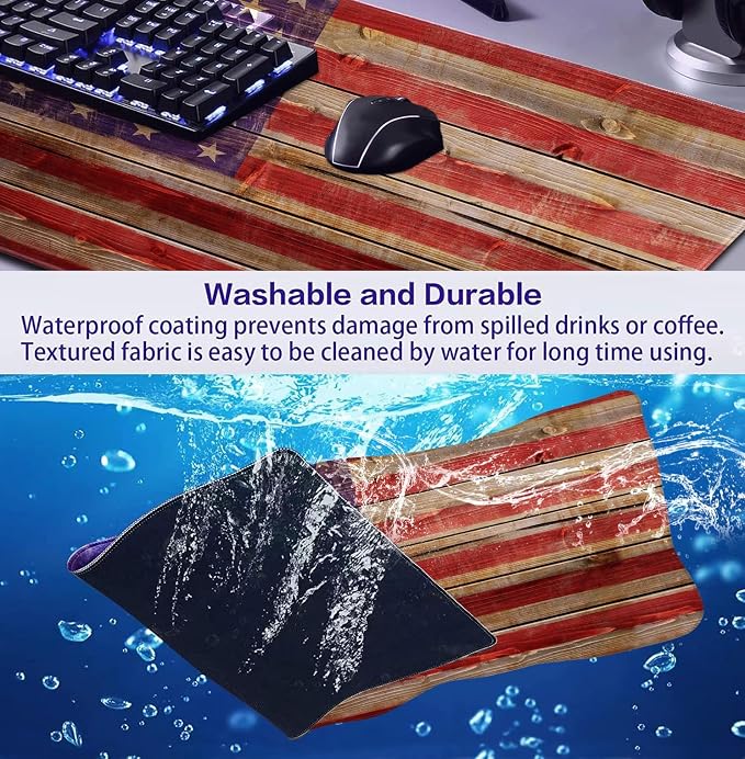 Tree Texture American Flag Computer Mouse Pad, Suitable - Image 6