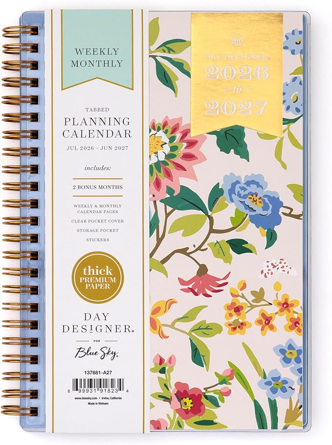 Blue Sky Day Designer 2026-2027 Weekly and Monthly Academic Year Planner by BlueSky