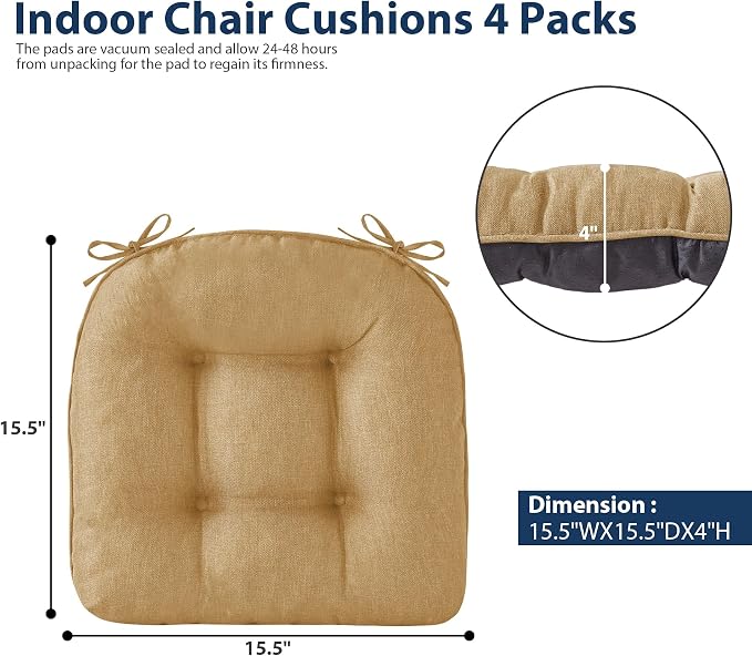 IASEAHK Chair Cushions for Dining Chairs, Seat Cushions for Kitchen Chairs - Image 2