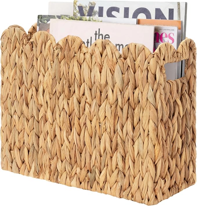 StorageWorks Hand-Woven Magazine Holder, Magazine Wicker Basket by StorageWorks