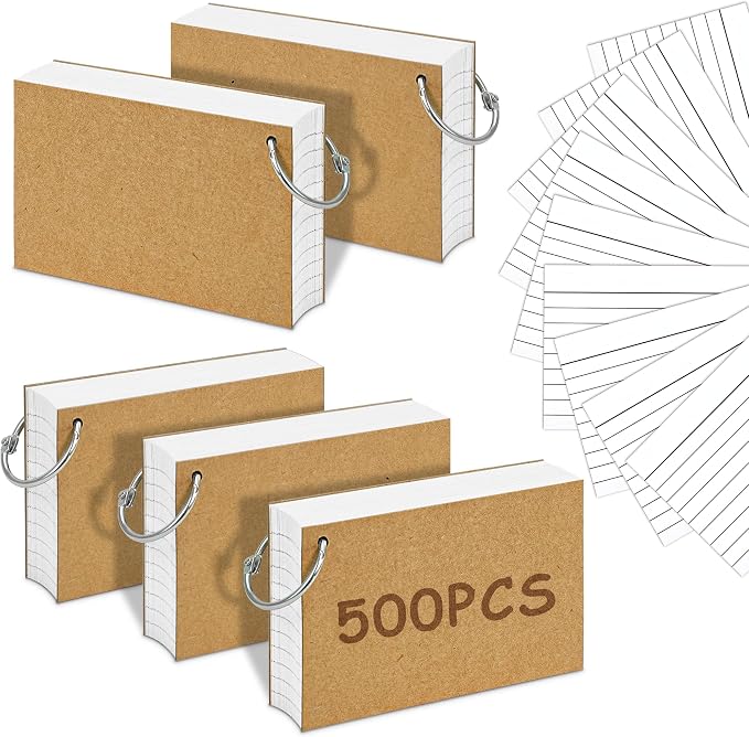 500PCS White Index Cards, 3x5 Inches Flash Cards by ANSTEEP
