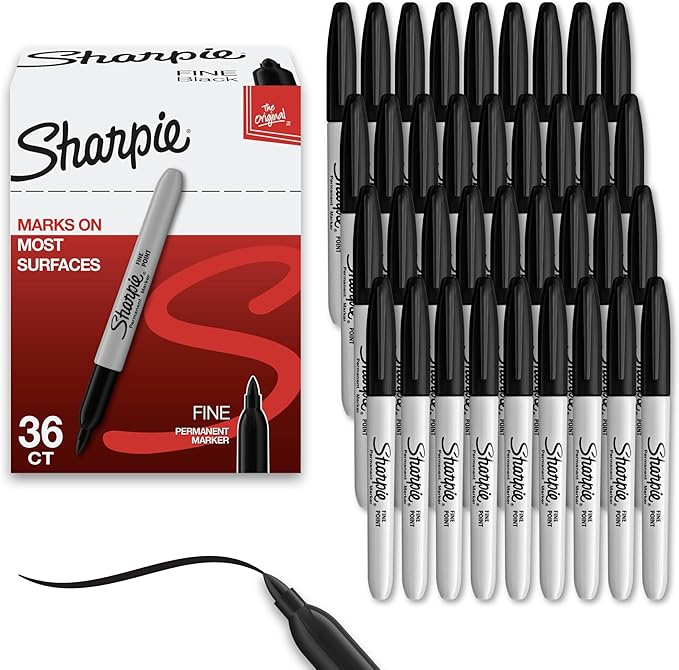 Sharpie Permanent Markers, Bulk Set, Fine Tip Markers, by Unknown