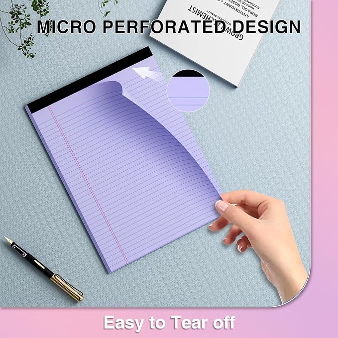 3 Pcs Legal Pads 8.5 x 11 Colored Note Pads 8.5 x 11 Notepad Total 75 Sheets - Image 3