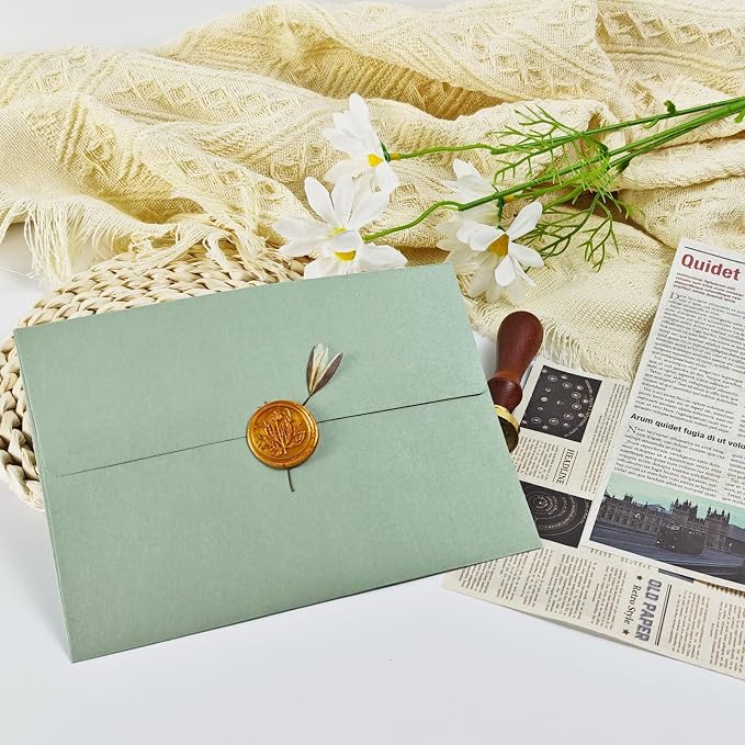YINUOYOUJIA 50 Packs Sage Green A7 Envelopes, 5x7 Envelopes - Image 5