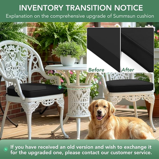 Outdoor Chair Cushions Set of 4: Waterproof & Fade Resistant Patio Furniture - Image 9