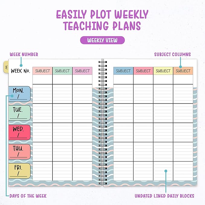 Decorably Undated Teacher Planner 2026-2027, Lesson Plan Book & Calendar | - Image 4