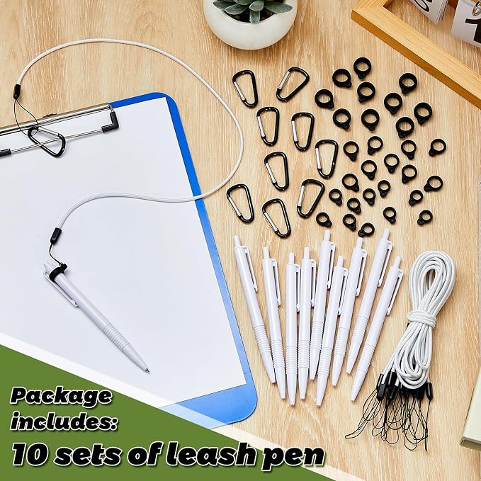 Lewtemi 10 Sets 24 Inch Pen Leash Pen Silicone Lanyard Holder - Image 3