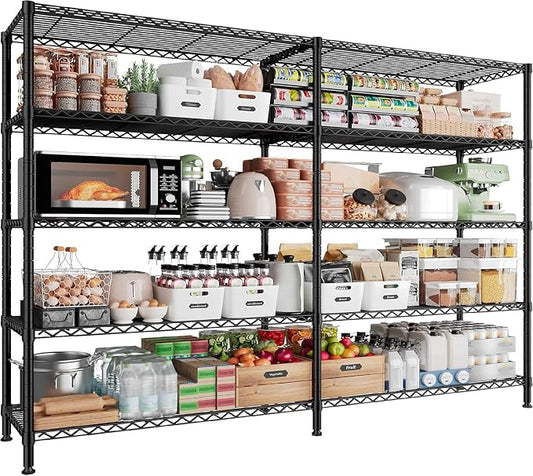 5 Tier Storage Shelves Metal Shelving Unit Load 1500LBS, Adjustable Wire by REIBII